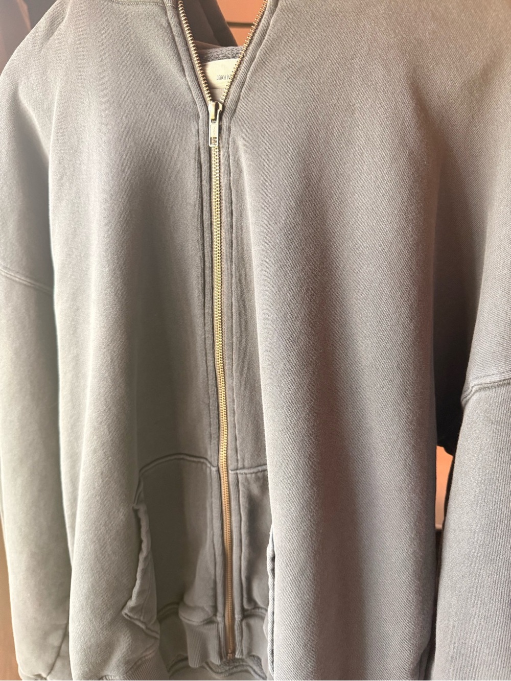 Joah Brown NICE Oversized Zip Hoodie in Wash Black - Picture 11 of 13